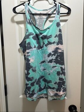 SO Tie-Dye Racerback Tank Top - Mint, Gray, Light Pink